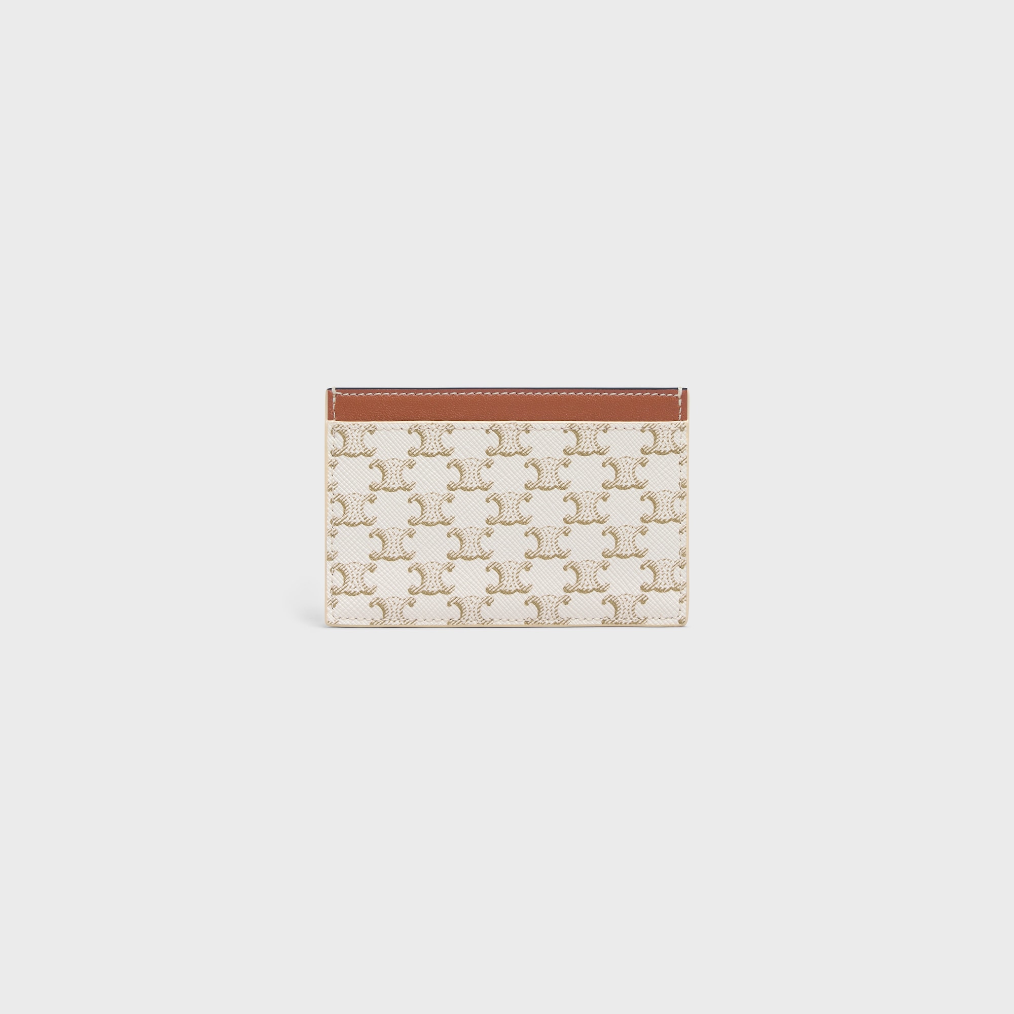 CARD HOLDER IN TRIOMPHE CANVAS WITH CELINE PRINT WHITE/TAN - Image 3